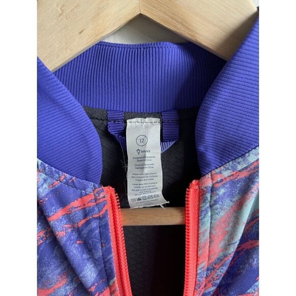 Lululemon Ivivia Purple Orange Full Zip Performance Knit Jacket Girls Youth 12 - Picture 11 of 11